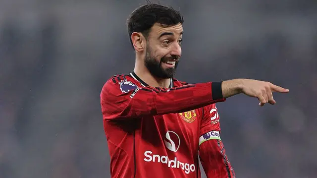 Bruno Fernandes of Manchester United during the Premier League match between Everton and Manchester United