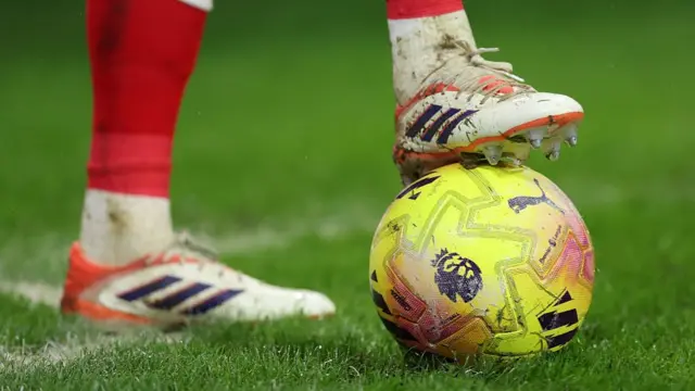 : A general view of the Puma Premier League match ball