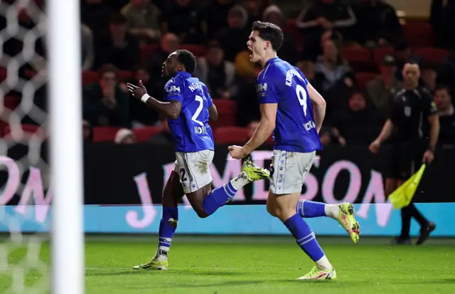 Jeremy Ngakia of Watford celebrates