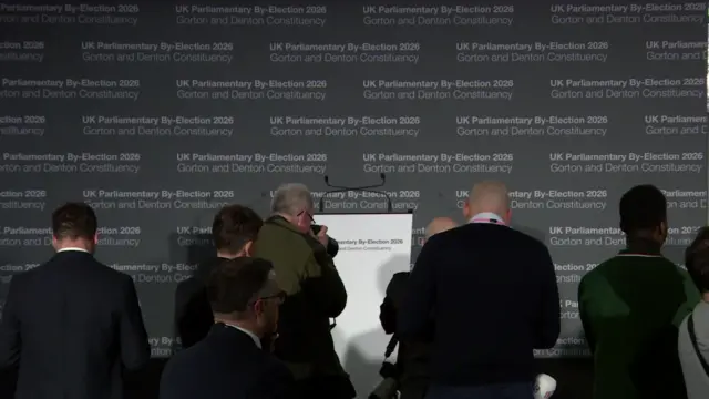 Podium set up ahead of Gorton and Denton by-election