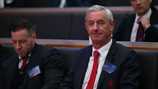 Liverpool FC representative Ian Rush watches the UEFA Champions League 2025/26 Round of 16, Quarter-finals And Semi-finals Draw