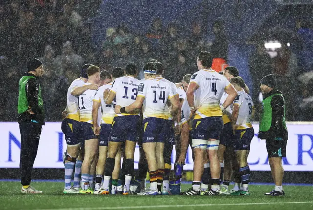 Leinster team in rain