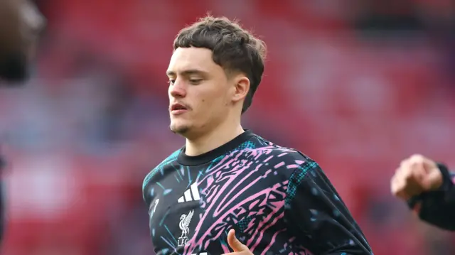 Florian Wirtz of Liverpool looks on during the warm up prior to the Premier League match between Nottingham Forest and Liverpool at City Ground on February 22, 2026.