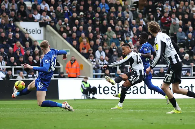 Jacob Ramsey of Newcastle United scores