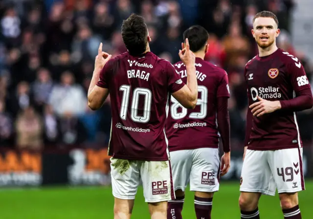 Claudio Braga scored for Hearts