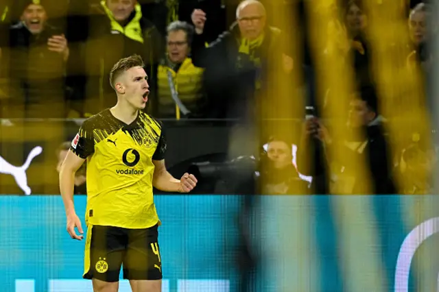 Nico Schlotterbeck celebrates