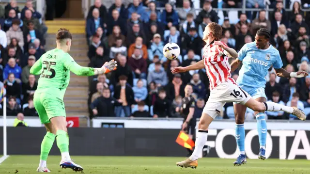 Haji Wright heads Coventry into the lead against Stoke