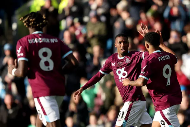 Jaidon Anthony of Burnley celebrates