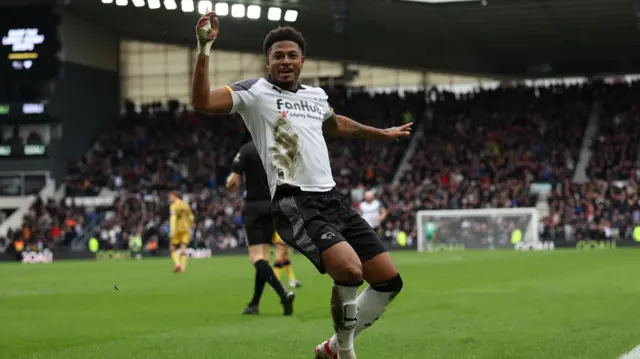 Derby goalscorer Rhian Brewster