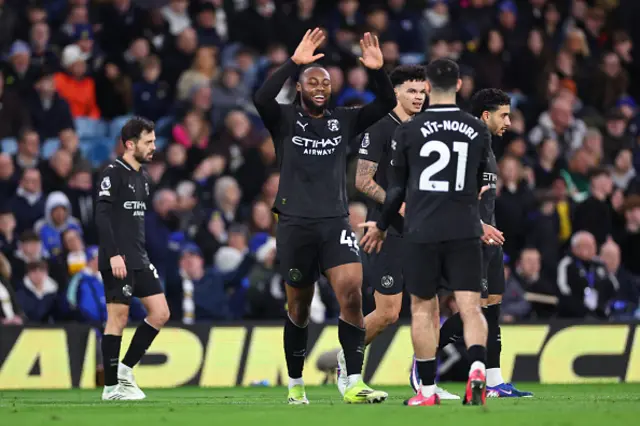 Antoine Semenyo of Manchester City celebrates