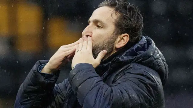 Notts County Martin Paterson kissing to the crowd following a victory.