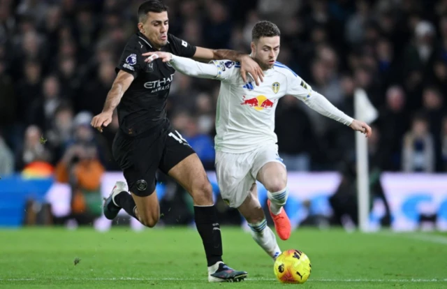 Leeds United's Gabriel Gudmundsson in action