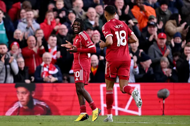Jeremie Frimpong of Liverpool celebrates