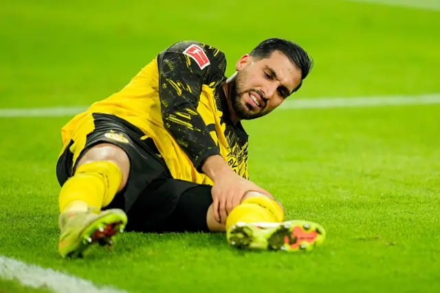 Emre Can of Borussia Dortmund injured