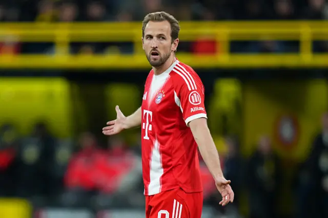 Harry Kane of FC Bayern Munich reacts