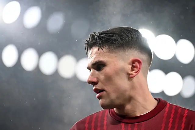 Viktor Gyoekeres of Arsenal looks on