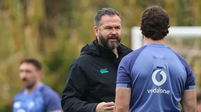 Ireland head coach Andy Farrell at Ireland training in Portugal
