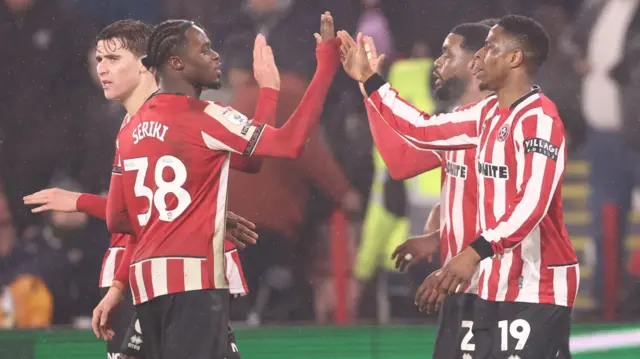 Sheff Utd celebrate scoring