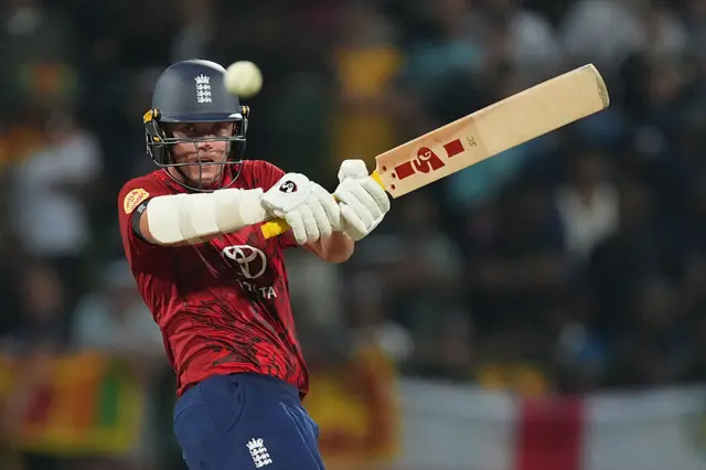 Sam Curran of England playing a shot