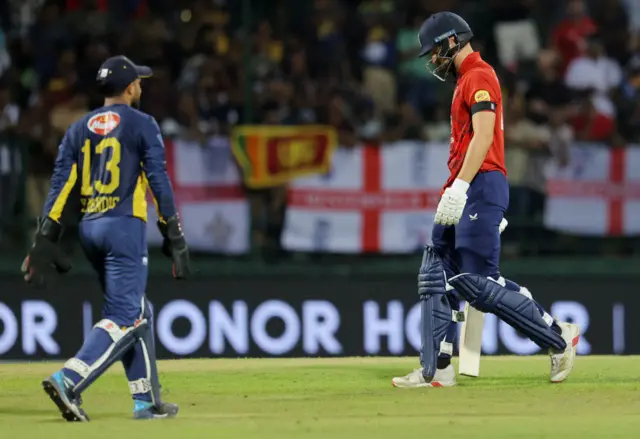 England's Will Jacks walks after losing his wicket