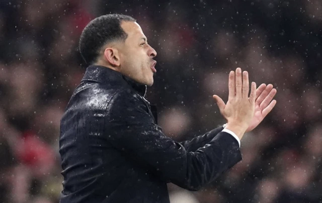 Chelsea manager Liam Rosenior gestures