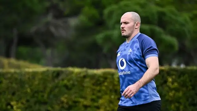 Jacob Stockdale arrives for an Ireland training session