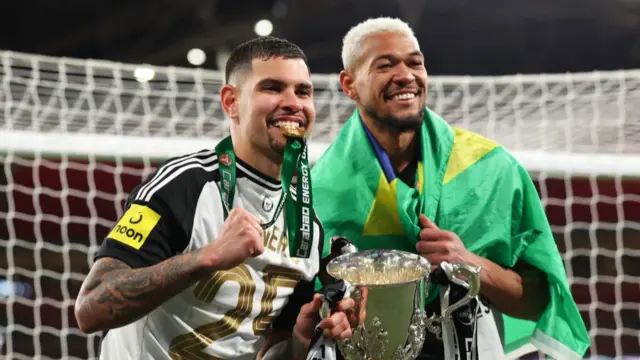 Bruno Guimaraes and Joelinton hold the EFL Cup