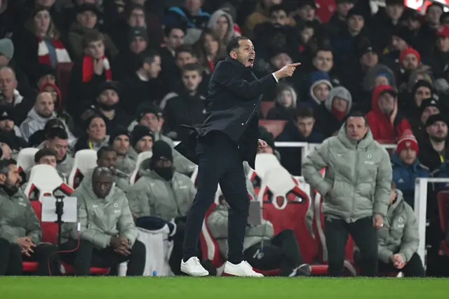 Liam Rosenior, Manager of Chelsea, reacts