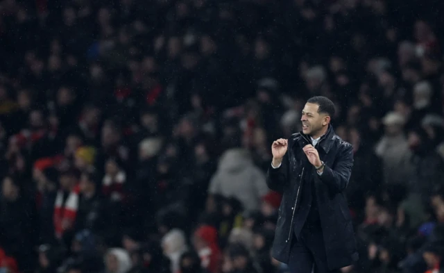 Chelsea manager Liam Rosenior reacts