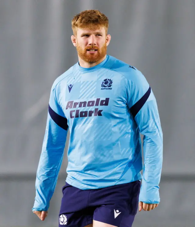 Gregor Brown during a Scotland Rugby training session at the Oriam, on January 27, 2026, in Edinburgh Scotland