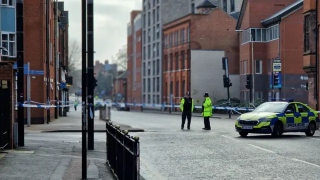 Police cordon in Leicester