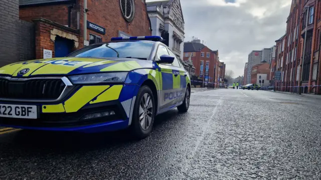 police cordon in Leicester