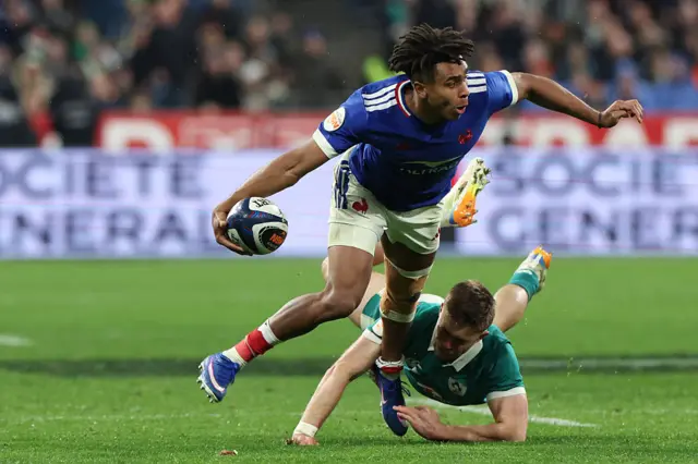 Theo Attissogbe offloading the ball