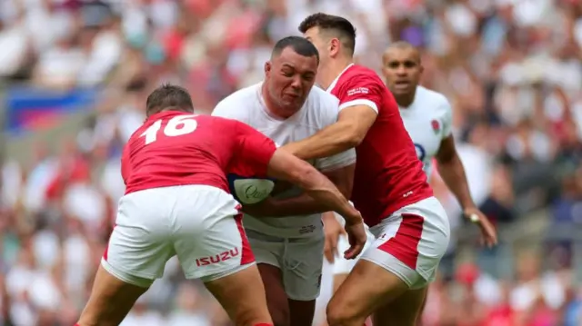 Elliot Genge in action against Wales