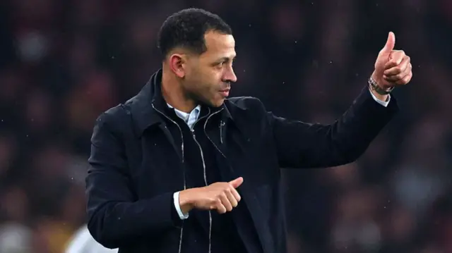 Liam Rosenior giving a thumbs up