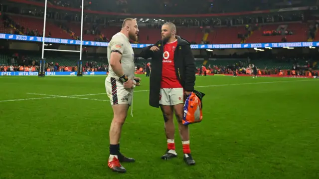 England's Joe Heyes and Wales' Nicky Smith at Principality Stadium