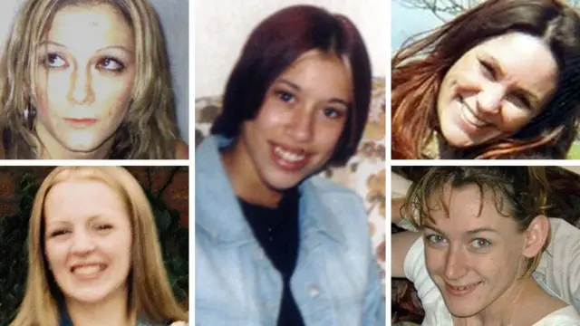 Composite image shows five young women. Clockwise, from top left, they are: Anneli Alderton, Tania Nicol, Annette Nicholls, Paula Clennell and Gemma Adams. All are smiling.