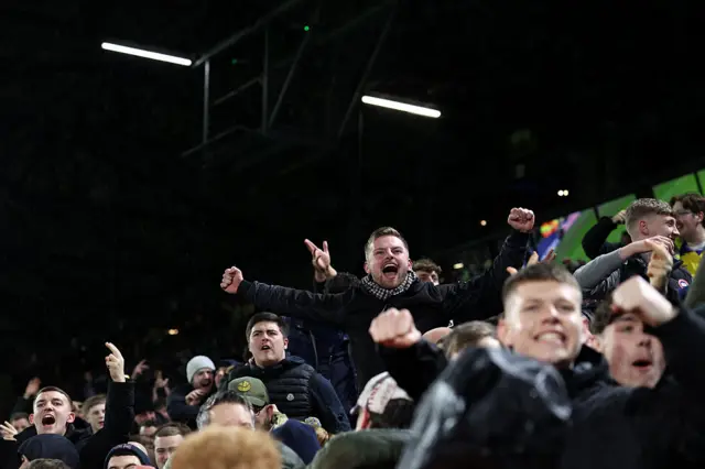 Leeds fans celebrate