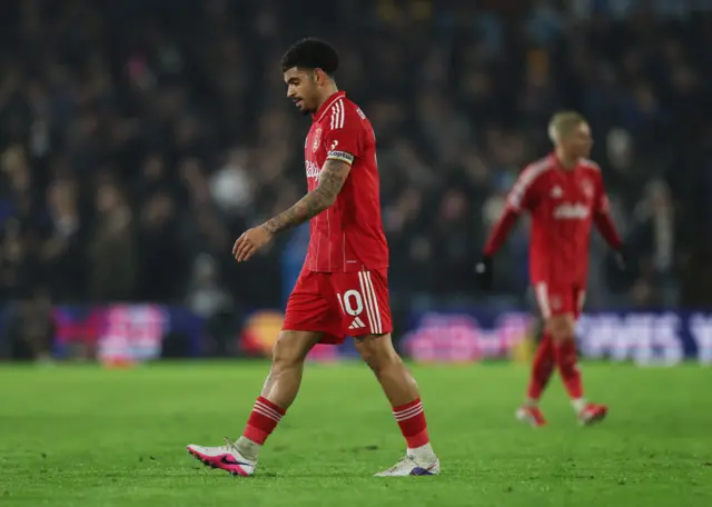 Morgan Gibbs-White walks off