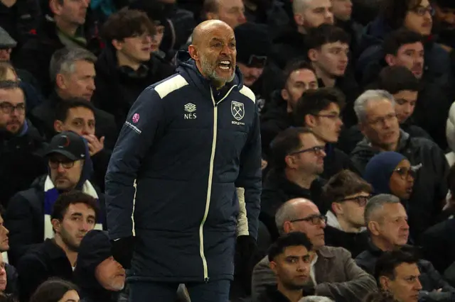 Nuno shouts on the sideline