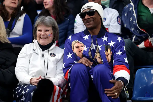 Snoop Dogg attends the Curling Mixed Doubles Round Robin match
