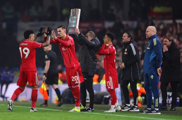 Lucca and co come on for Forest