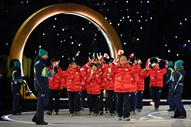 Japan athletes parade