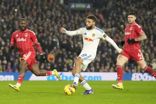 Bogle runs onto a through ball
