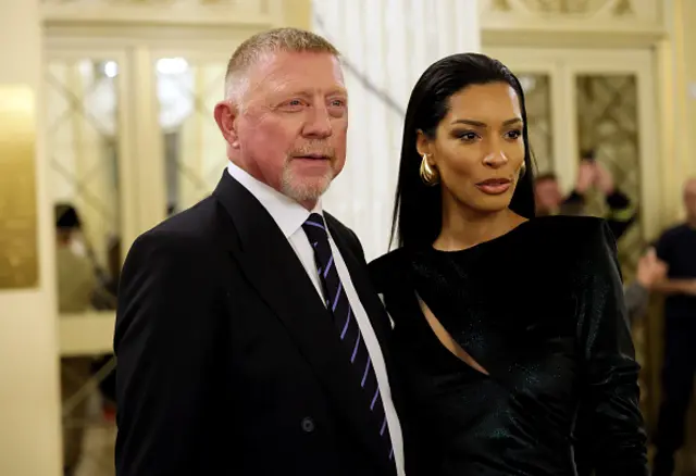 Boris Becker, German former tennis player, arrives with his partner Lilian de Carvalho Monteiro