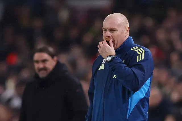 Sean Dyche, Manager of Nottingham Forest, looks dejected