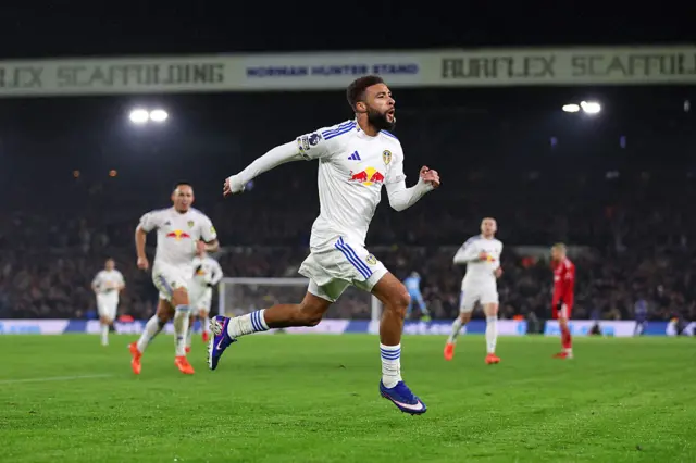 Bogle runs to celebrate his goal