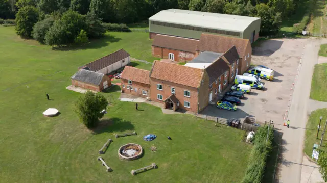 Police vehicles at Stathern Lodge