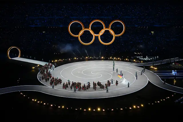 Athletes parade at the San Siro