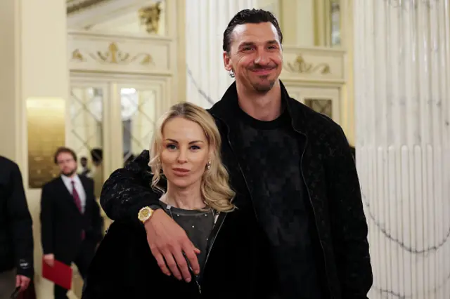 Zlatan Ibrahimovic, Swedish former footballer, and partner Helena Seger